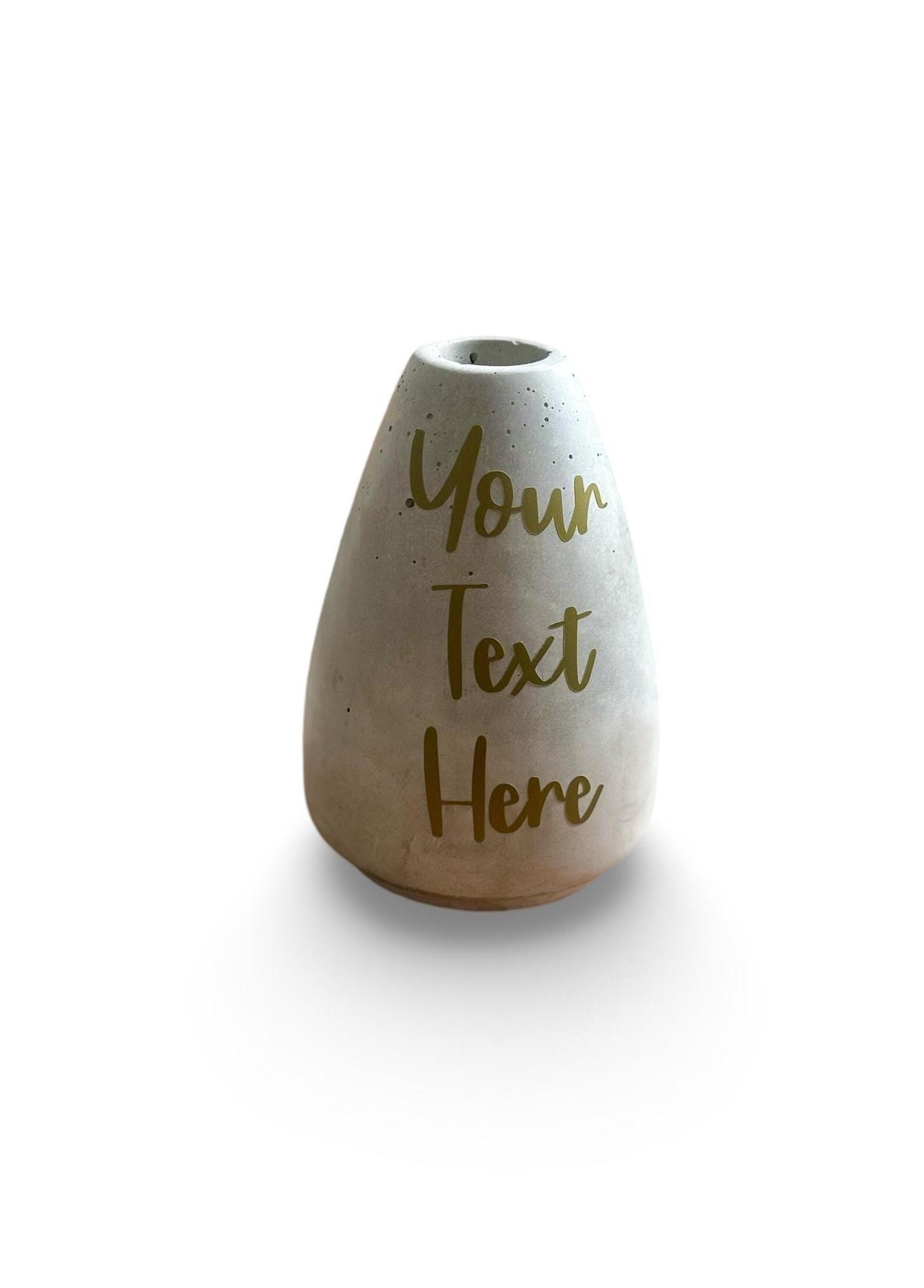 Personalised Concrete Vase – Minimalist Handmade Home Decor | Custom Text Name | Modern Rustic Gift for Her, Him, or New Home Housewarming
