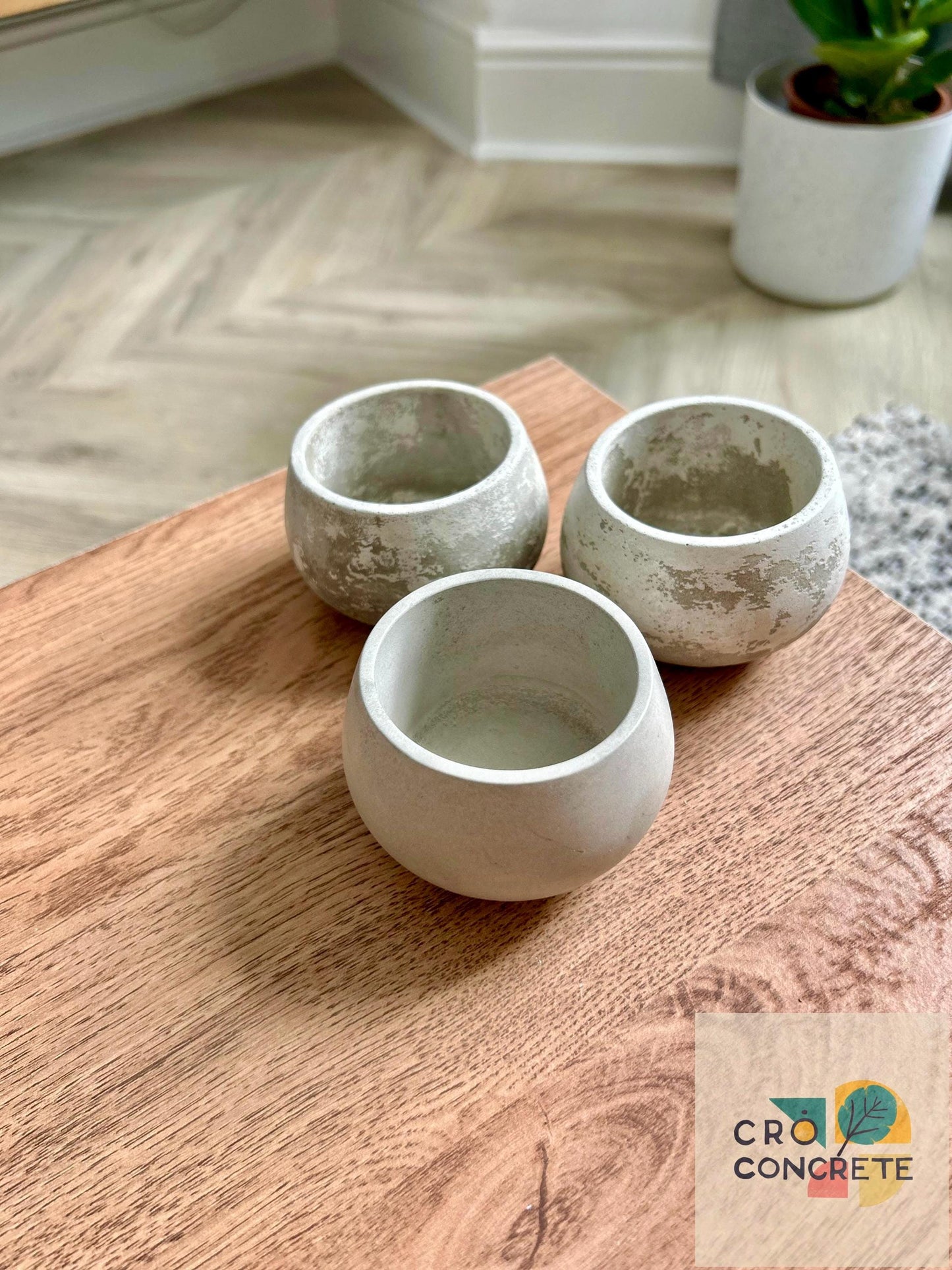 Handmade Tea Light Candle Holder Concrete Bowl – Minimalist Small Round Dish, Industrial Decorative Bowl Gift