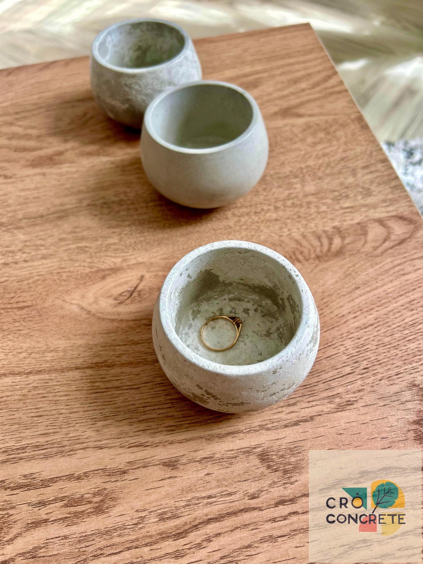 Handmade Tea Light Candle Holder Concrete Bowl – Minimalist Small Round Dish, Industrial Decorative Bowl Gift