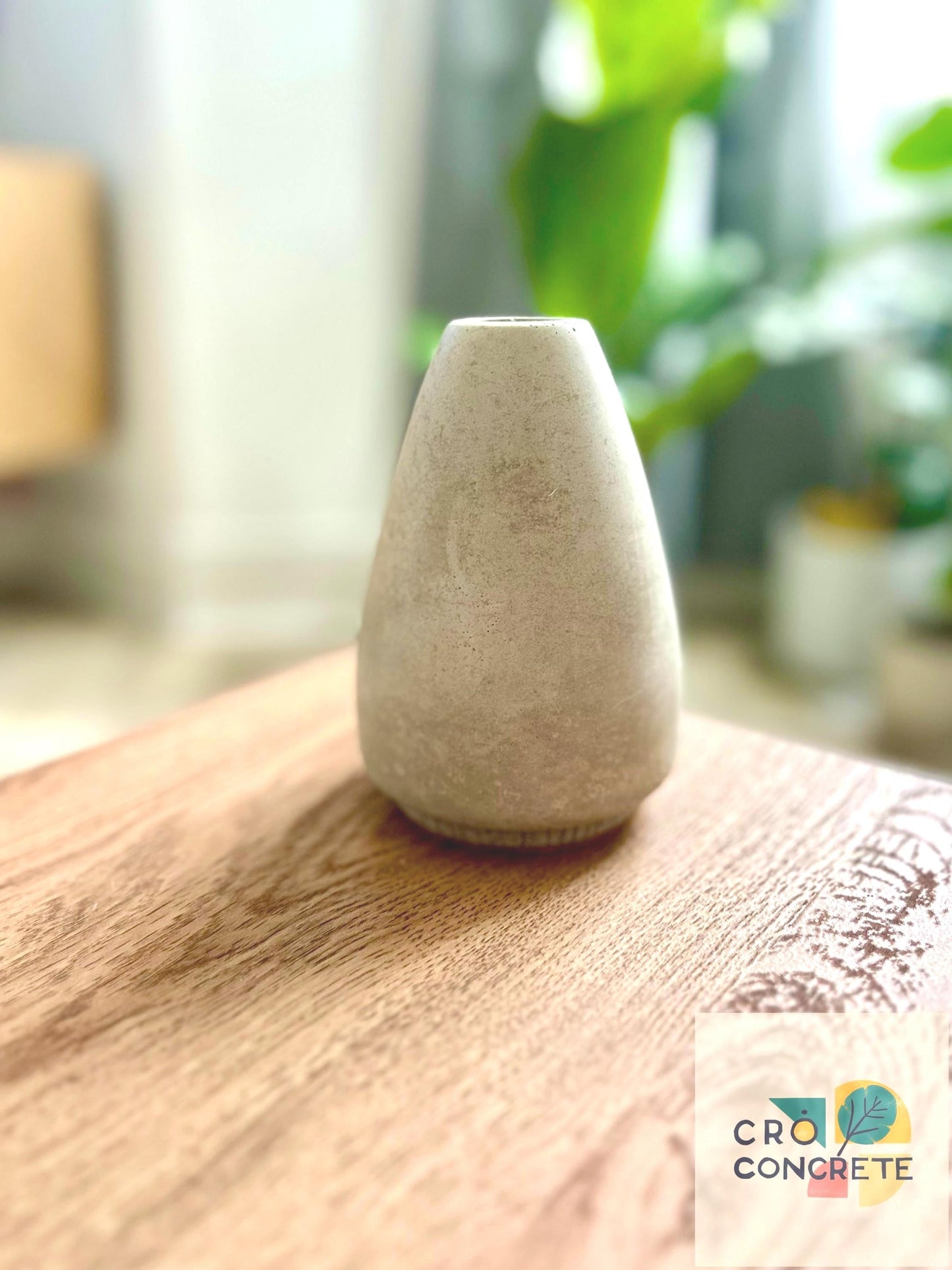 Personalised Concrete Vase – Minimalist Handmade Home Decor | Custom Text Name | Modern Rustic Gift for Her, Him, or New Home Housewarming