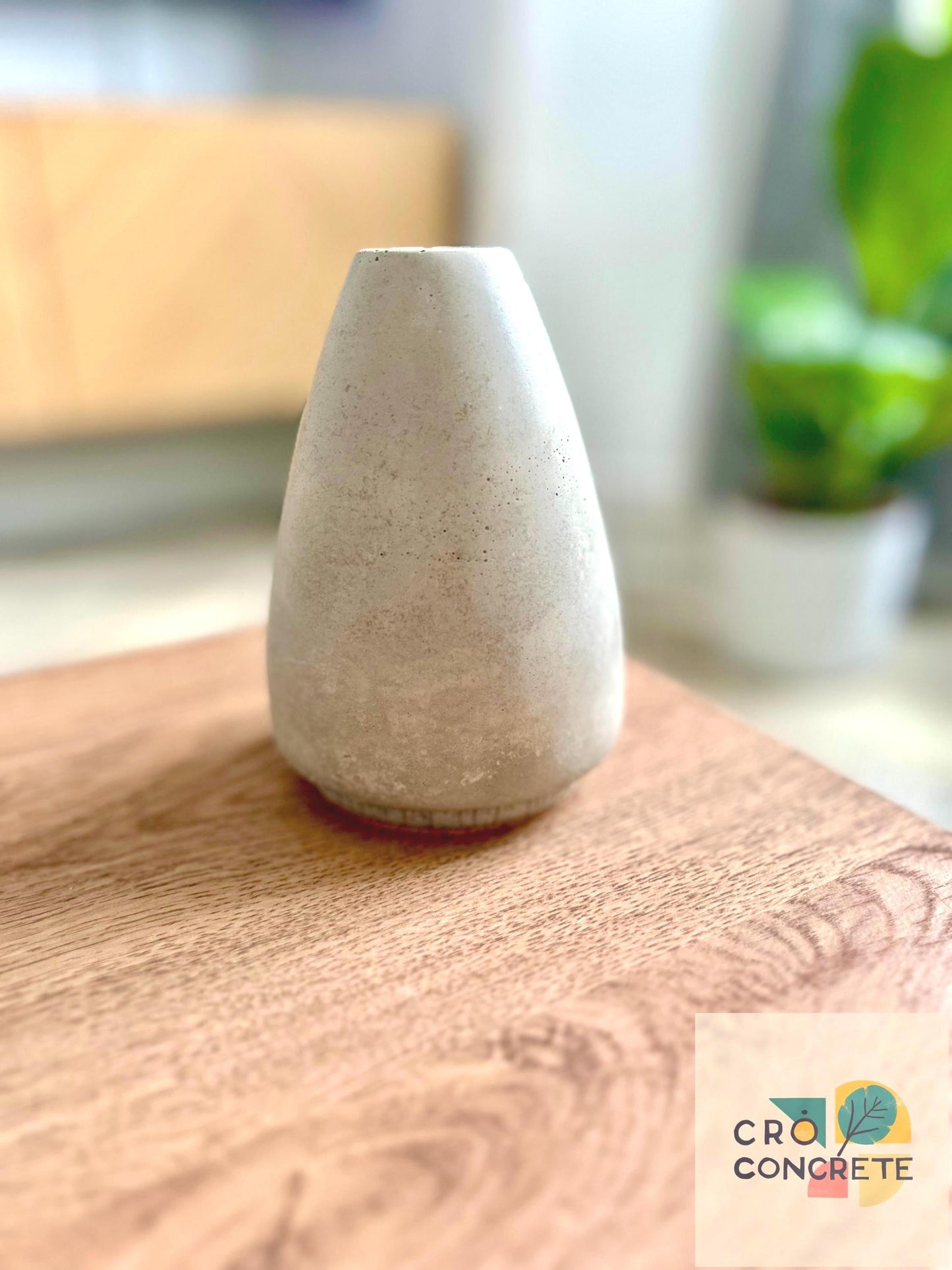 Personalised Concrete Vase – Minimalist Handmade Home Decor | Custom Text Name | Modern Rustic Gift for Her, Him, or New Home Housewarming