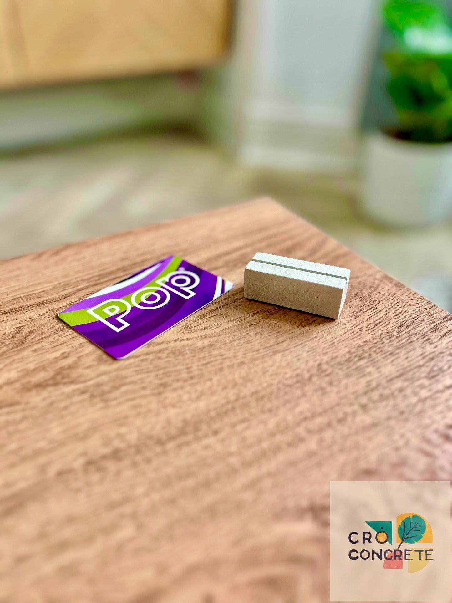 Handmade Minimalist Concrete Business Card Holder - Sleek Credit Card Stand - Unique Desk Accessory for Office or Home