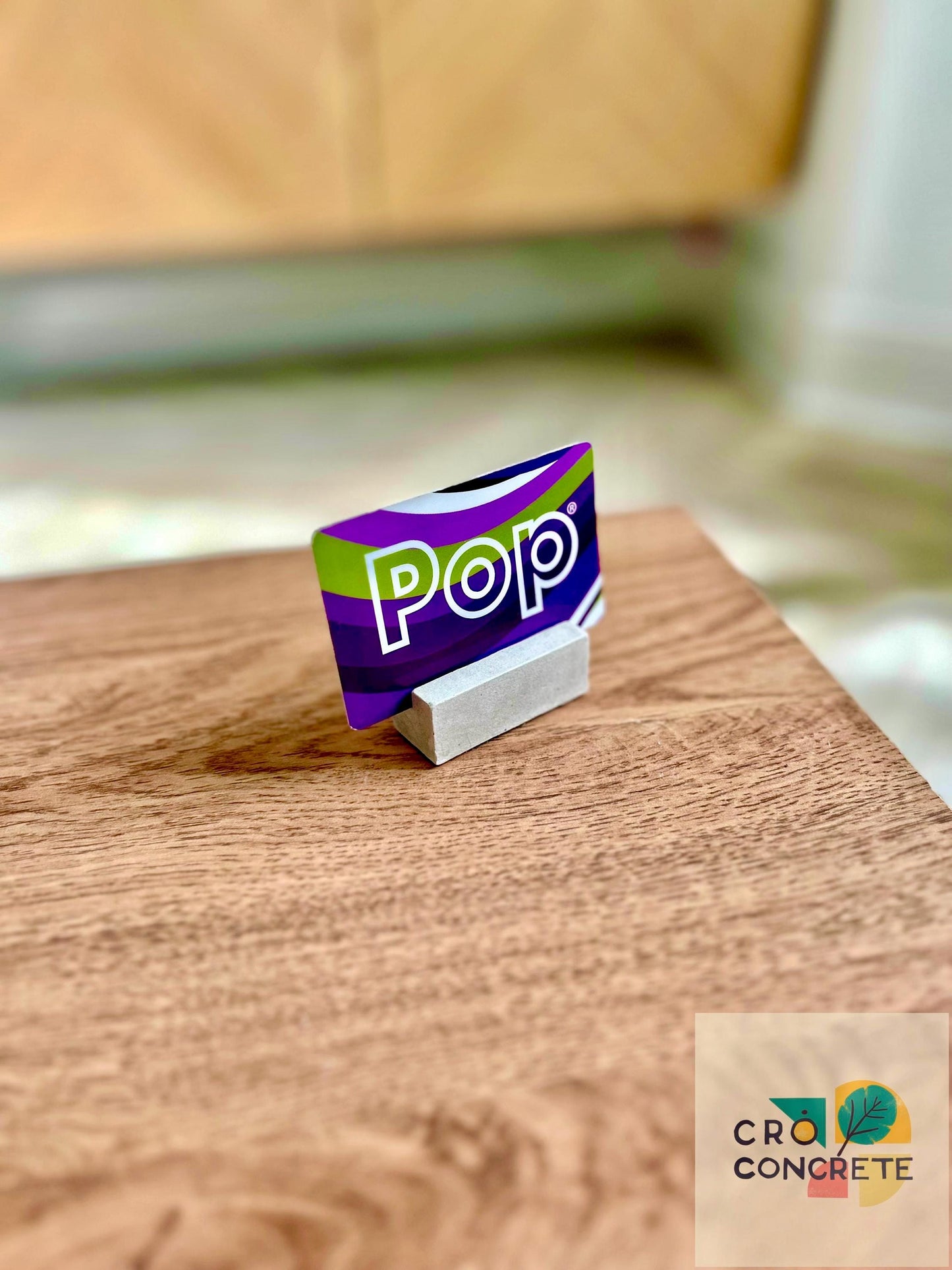 Handmade Minimalist Concrete Business Card Holder - Sleek Credit Card Stand - Unique Desk Accessory for Office or Home
