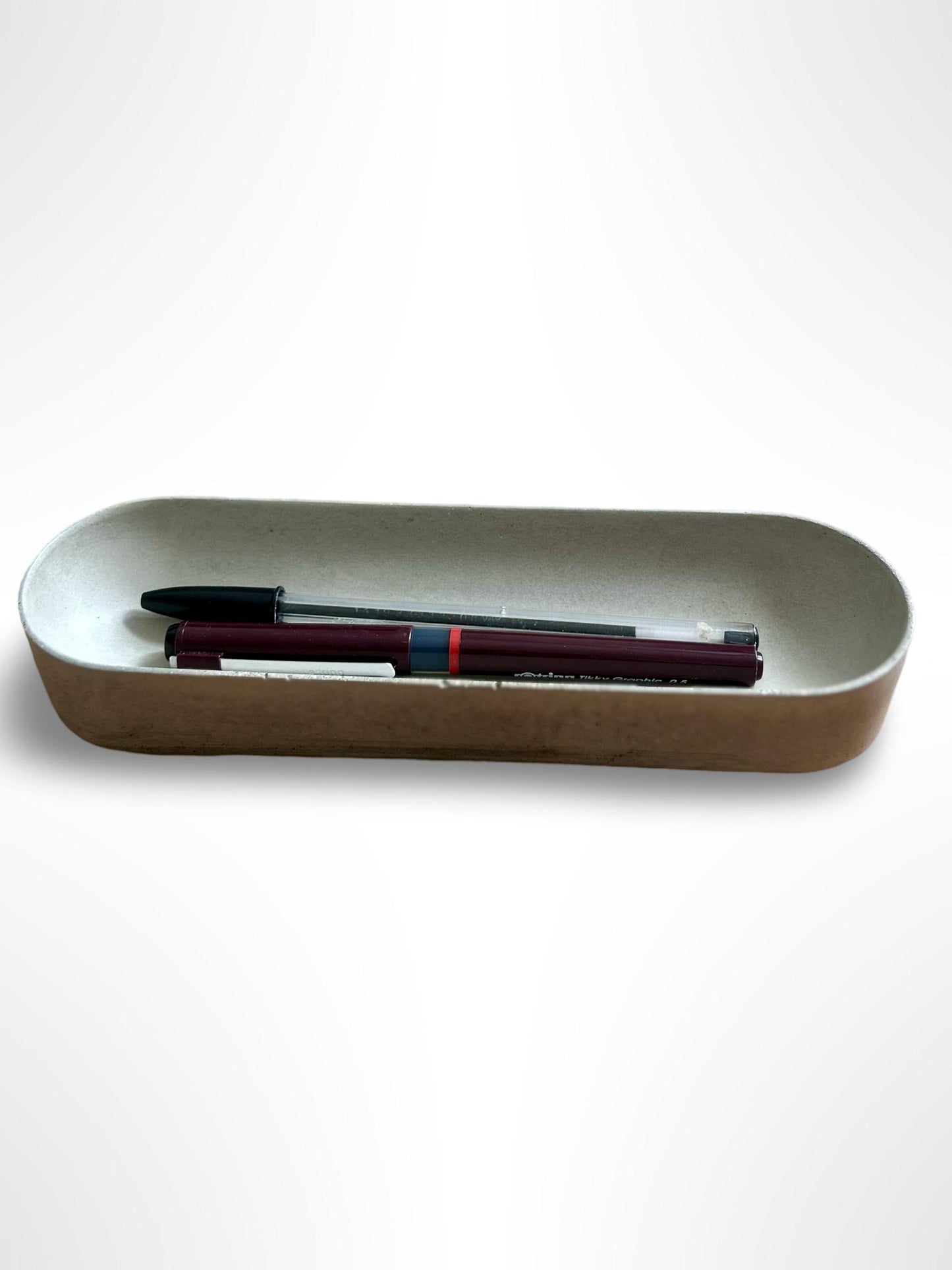 Handmade Concrete Desk Tray – Minimalist Pen Holder, Stationery Organiser, Modern Desk Accessory, Catch-All Tray, Industrial Office Decor