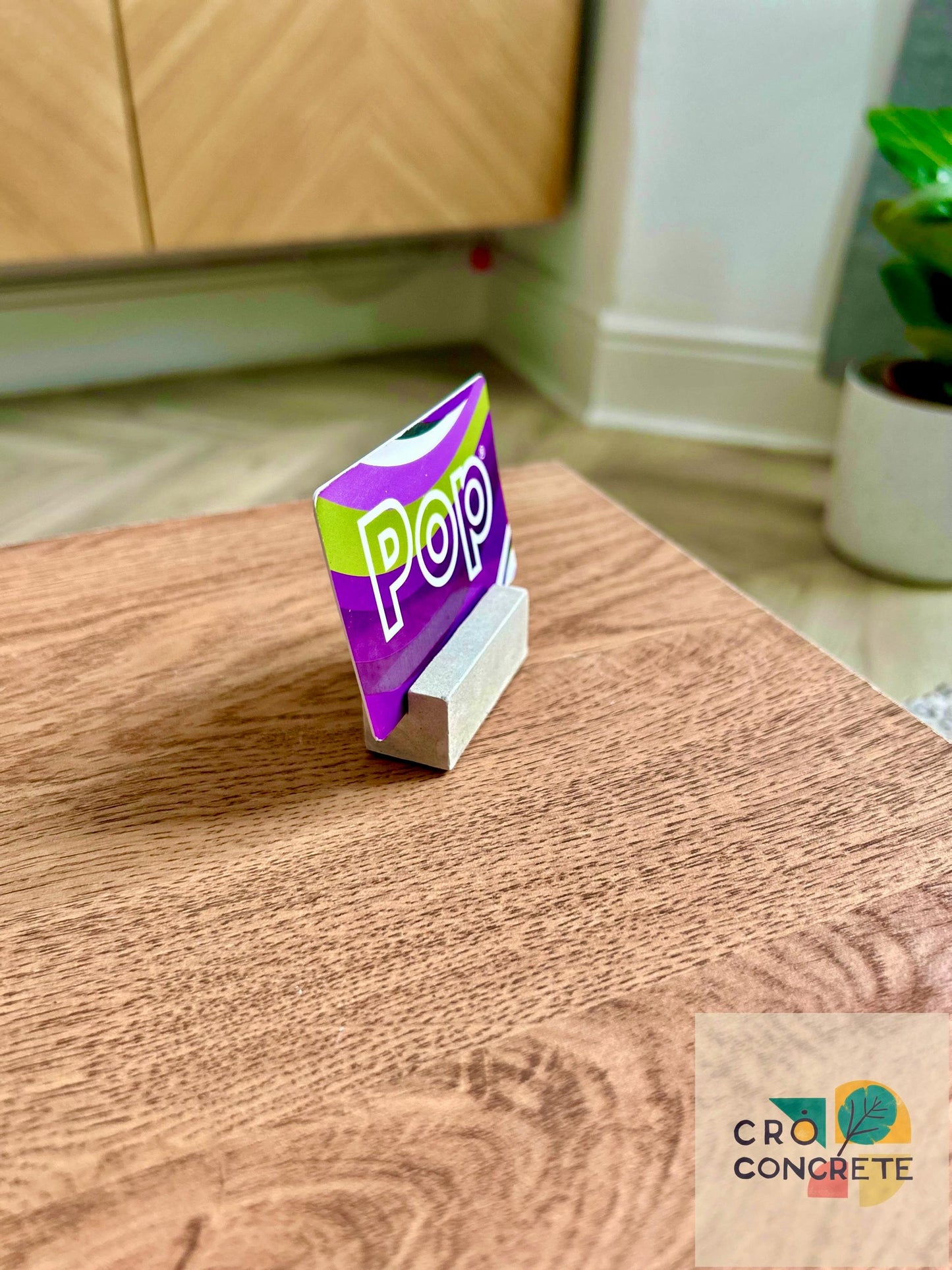 Handmade Minimalist Concrete Business Card Holder - Sleek Credit Card Stand - Unique Desk Accessory for Office or Home