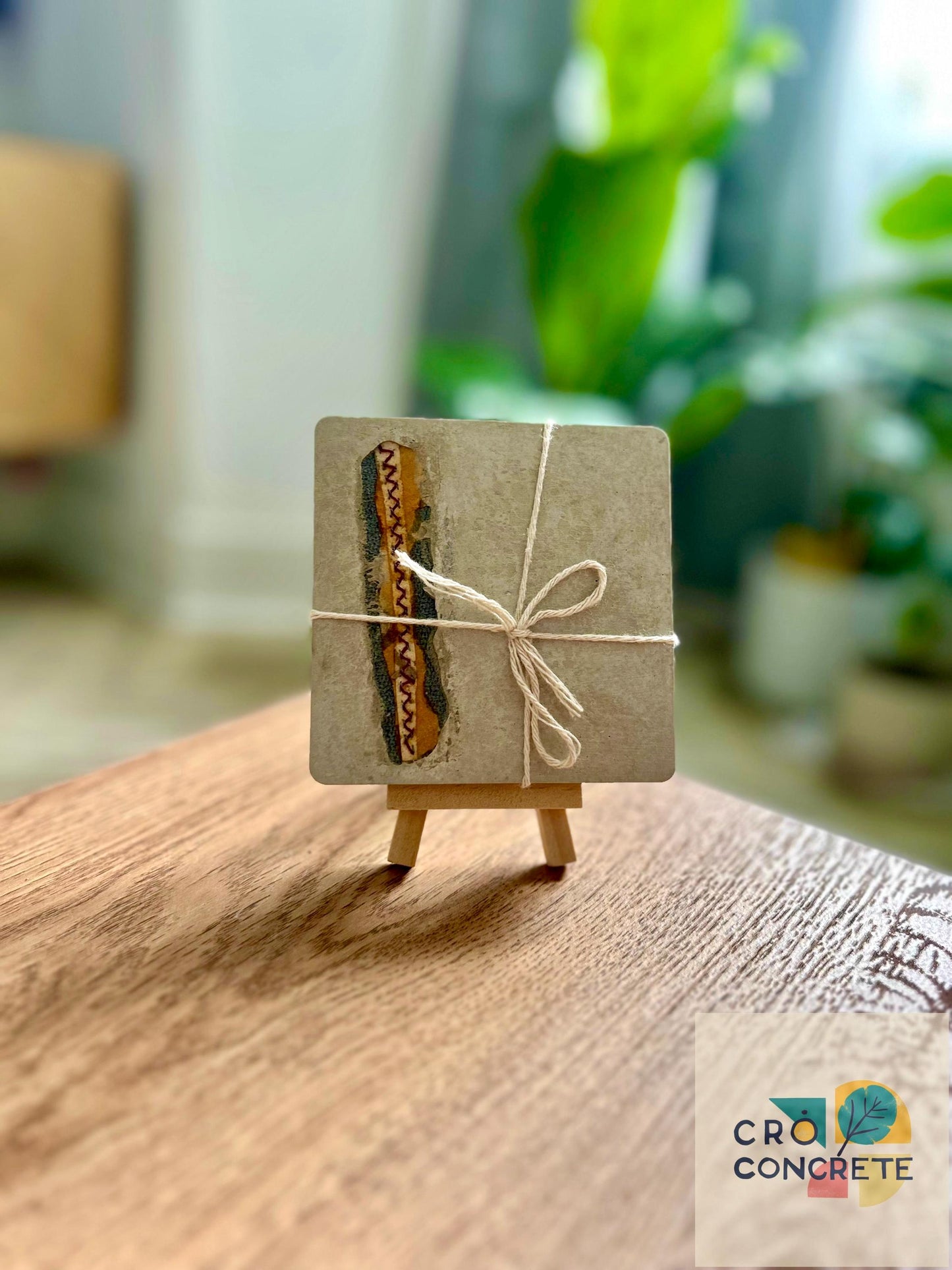 2 x Handmade Concrete Coasters with Unique Textured Design - Modern Industrial Coffee Table Decor - Handmade in Newcastle upon Tyne