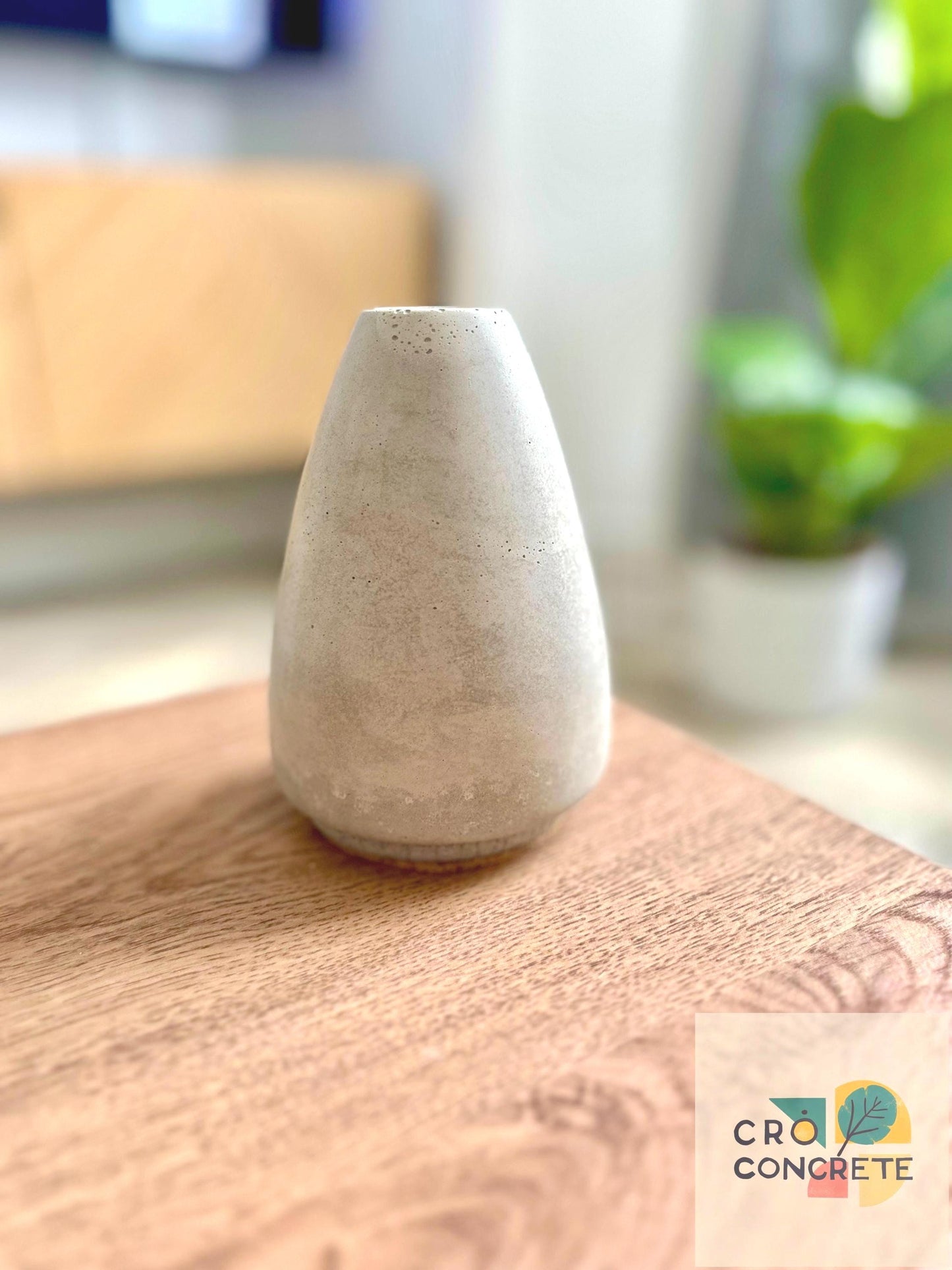 Personalised Concrete Vase – Minimalist Handmade Home Decor | Custom Text Name | Modern Rustic Gift for Her, Him, or New Home Housewarming