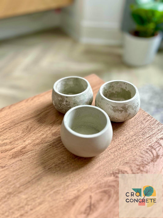 Handmade Tea Light Candle Holder Concrete Bowl – Minimalist Small Round Dish, Industrial Decorative Bowl Gift