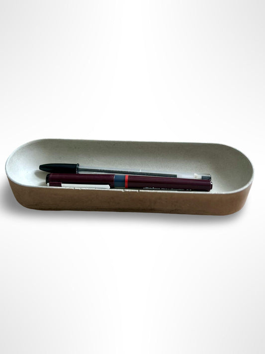 Handmade Concrete Desk Tray – Minimalist Pen Holder, Stationery Organiser, Modern Desk Accessory, Catch-All Tray, Industrial Office Decor