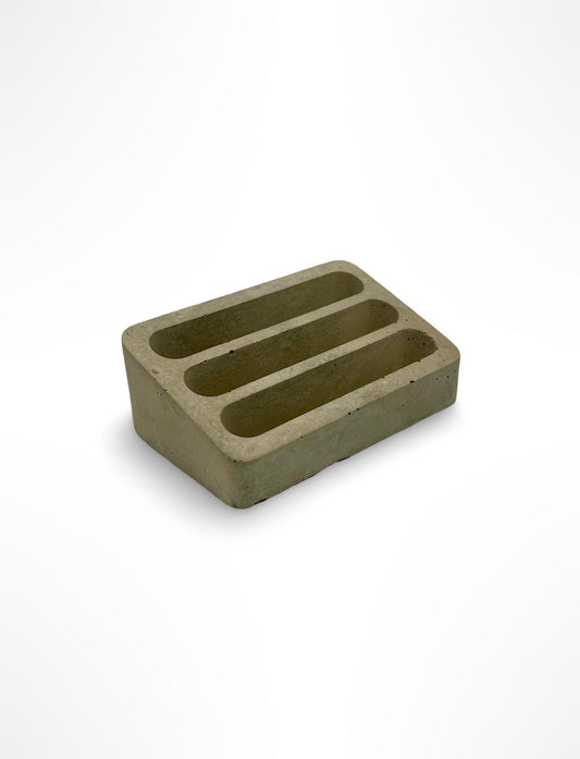 Handmade Concrete Business Card Holder - Minimalist Desk Accessory for Business or Credit Cards, Holds 3 Cards - Modern Office Decor Gift