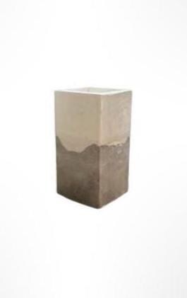 Handmade Concrete Planter / Pen Holder with Grey White Design - Unique Desk Accessory Pot  – Unique Gift Idea