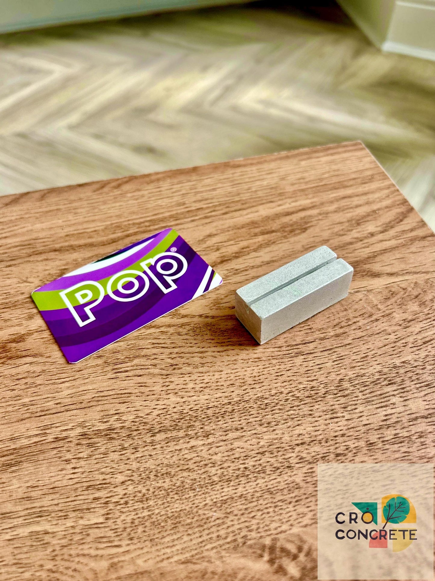 Handmade Minimalist Concrete Business Card Holder - Sleek Credit Card Stand - Unique Desk Accessory for Office or Home
